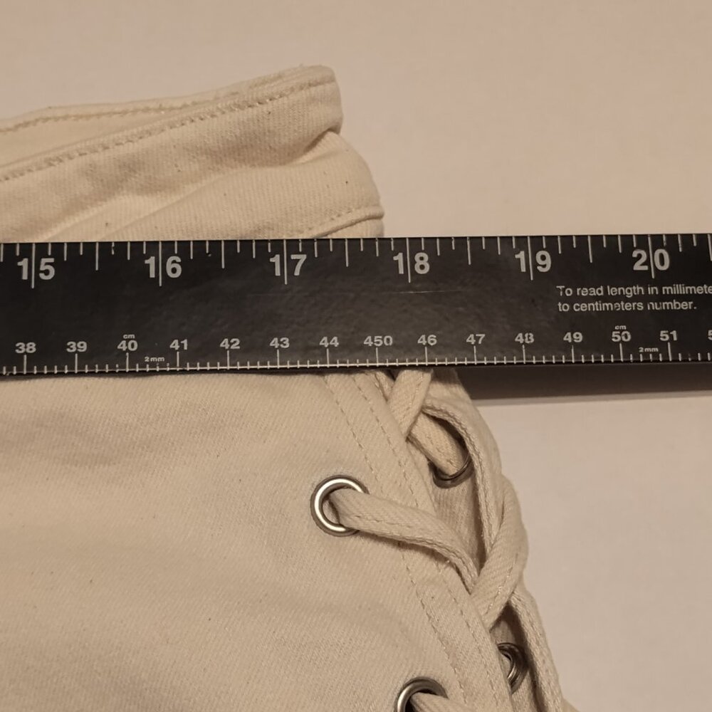 H&M Cream Lace Up Straight High Jeans - 16 - Picture 9 of 12